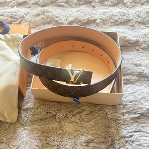 LOUIS VUITTON Brown LV Monogram 25MM Belt size 85/34 (NWT)